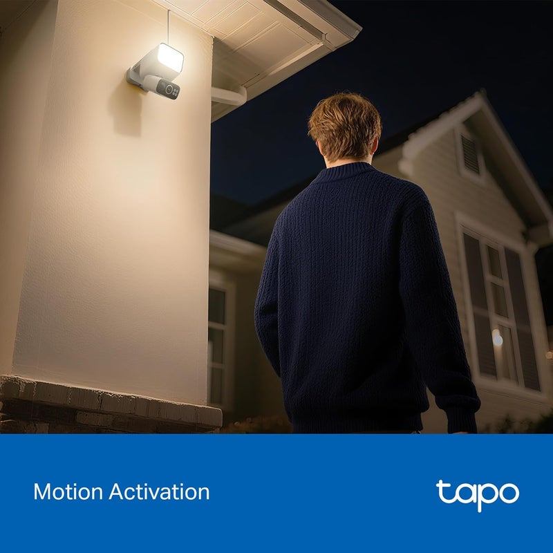 tapo 2K Dimmable Floodlight Security Camera Outdoor Wireless w/Solar Panel, Pan/Tilt, 360º AI Tracking, Free Person/Vehicle Detection, Works w/Alexa and Google Assistant, SD/Cloud, C615F KIT - Image 4